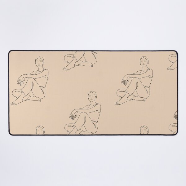 Item preview, Minimalist Line Art Seated Woman Aesthetic Minimalist Drawing designed and sold by Artemis & Woven Collective.