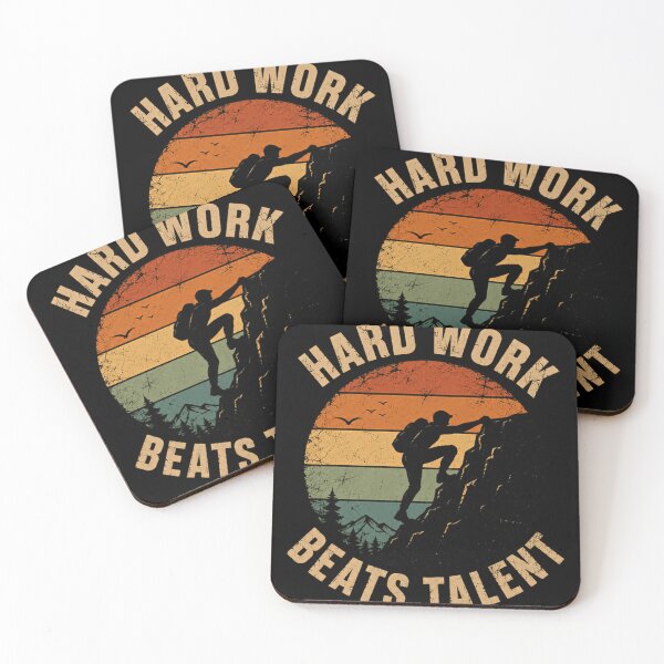 Item preview, Hard Work Beats Talent Climbing Hiker Mountain Outdoor Motivation designed and sold by SkeletonsDanger.