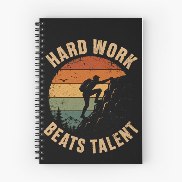 Item preview, Hard Work Beats Talent Climbing Hiker Mountain Outdoor Motivation designed and sold by SkeletonsDanger.