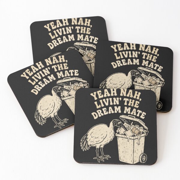 Item preview, Yeah Nah Livin The Dream Mate Funny Bin Chicken Ibis Bird Aussie Slag designed and sold by Yellowriversss.