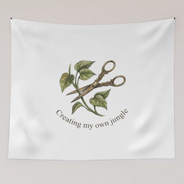 Item preview, Creating My Own Jungle Botanical Scissors Vintage Houseplant Art designed and sold by WorldShop17.