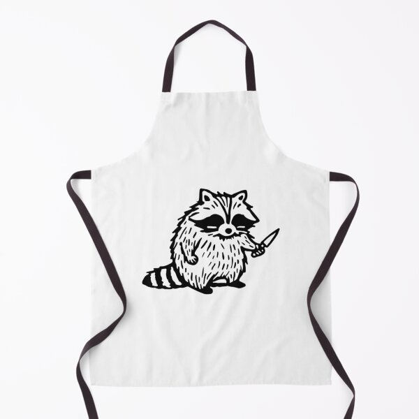 Item preview, Angry Raccoon Holding Knife - Funny Black Ink Trash Panda Art designed and sold by serah-pasc.
