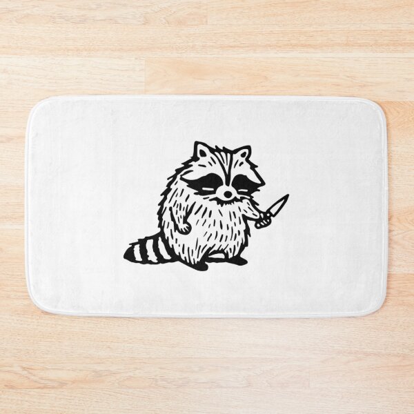 Item preview, Angry Raccoon Holding Knife - Funny Black Ink Trash Panda Art designed and sold by serah-pasc.