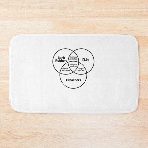 Item preview, Funny Djs Preachers & Bank Robbers Venn Diagram Art designed and sold by elderberry.