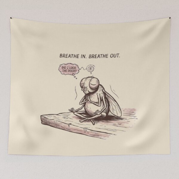 Item preview, Funny Overthinking Fly Meditation – Did I Lock the Door? designed and sold by InnerwayStudio.
