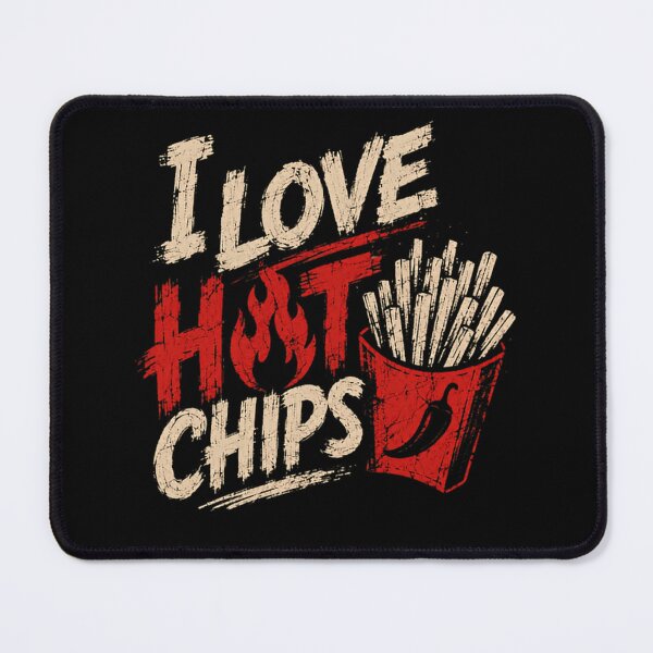 Item preview, I Love Hot Chips Food Lover French Fries Snack Fan designed and sold by SkeletonsDanger.