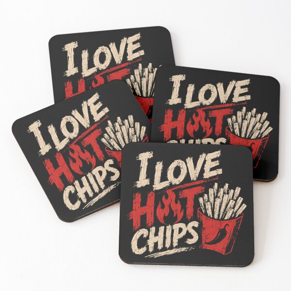 Item preview, I Love Hot Chips Food Lover French Fries Snack Fan designed and sold by SkeletonsDanger.