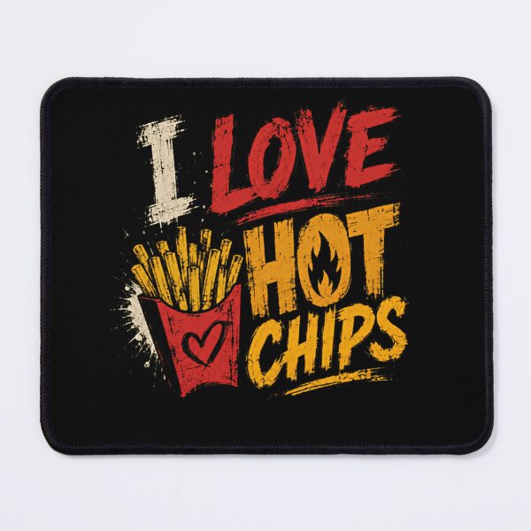 Item preview, I Love Hot Chips Foodie Snack Lover French Fries designed and sold by SkeletonsDanger.