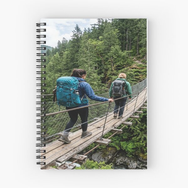 Item preview, Two Female Backpackers Crossing High Wooden Suspension Bridge designed and sold by Solomon-Ent-144.
