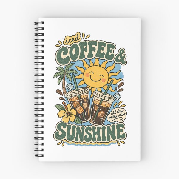 Item preview, Iced Coffee And Sunshine All Day Every Arvo Funny Australian Retro Summer Groovy designed and sold by Yellowriversss.