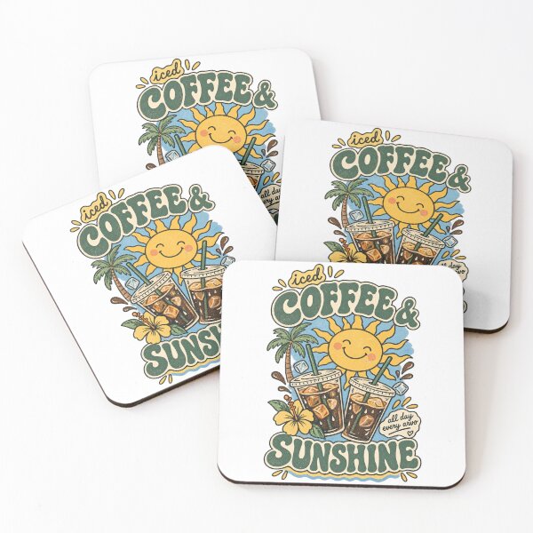 Item preview, Iced Coffee And Sunshine All Day Every Arvo Funny Australian Retro Summer Groovy designed and sold by Yellowriversss.