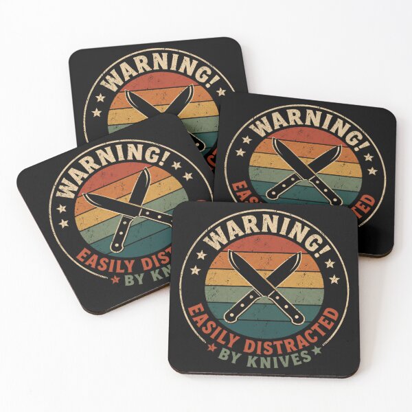 Item preview, Warning Easily Distracted By Knives Knife Collector Culinary Hobby Enthusiast designed and sold by SkeletonsDanger.