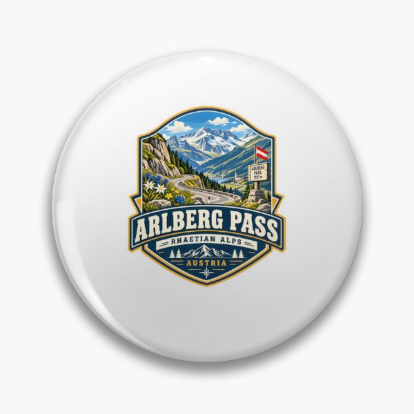 Item preview, Arlberg Pass Rhaetian Alps Austria Alpine Road Trip Traveler designed and sold by Star3NowForMe.