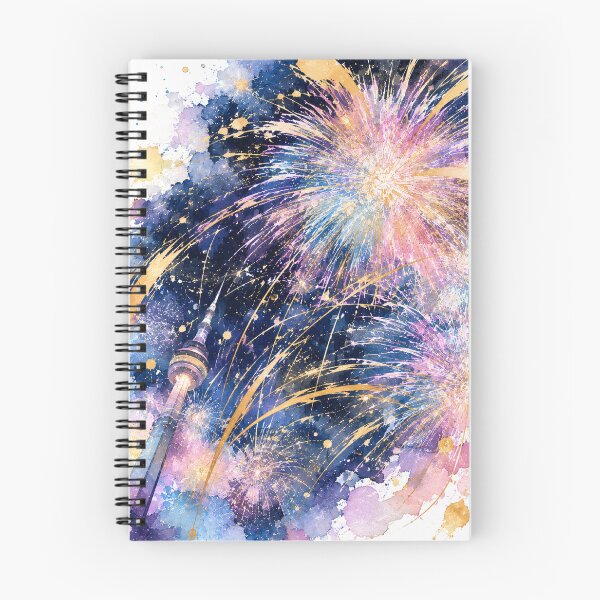 Item preview, Midnight Fireworks — Japanese Summer Watercolor Art designed and sold by アミヤジャ.