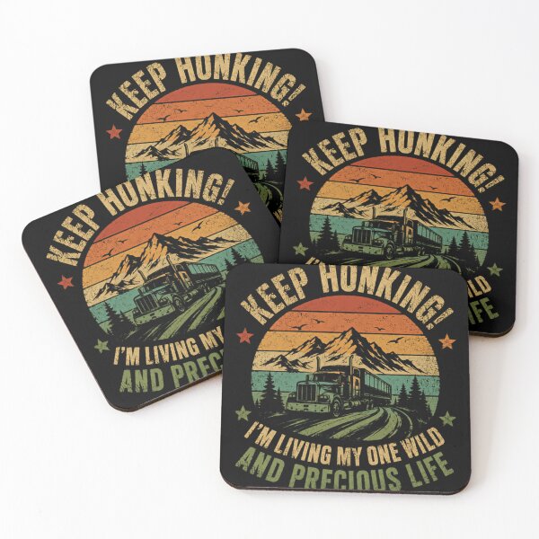 Item preview, Keep Honking! I'm Living My One Wild And Precious Life Trucker Driver Long Haul Road Trip designed and sold by SkeletonsDanger.