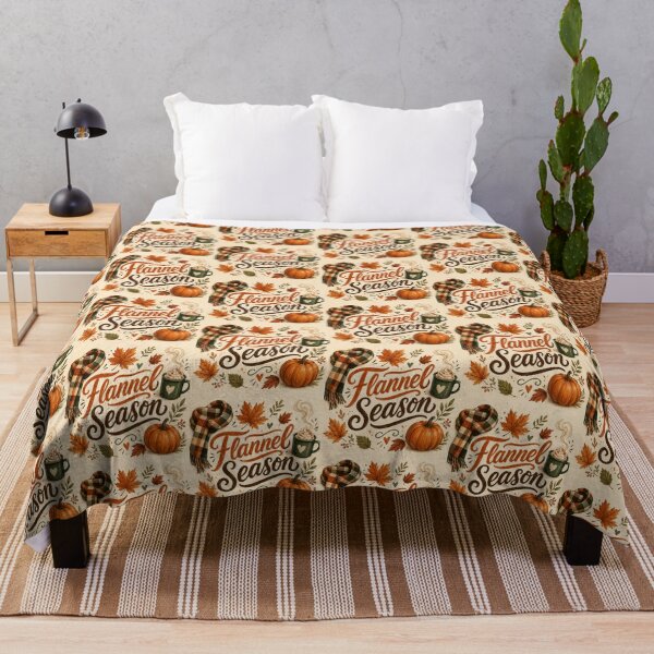 Item preview, Flannel Season Cozy Fall Typography Autumn Design designed and sold by Fanverse Merchandise.