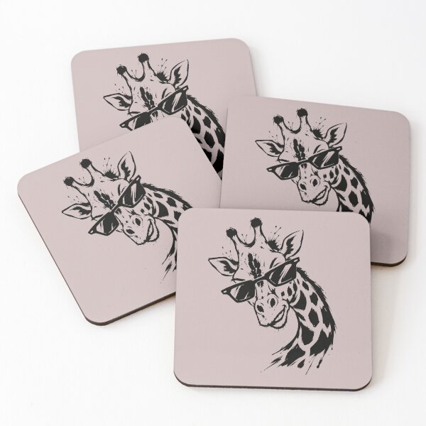 Item preview, Giraffe Funny Groovy Ink Art Black Sunglasses AfricanVibes designed and sold by alenaz.