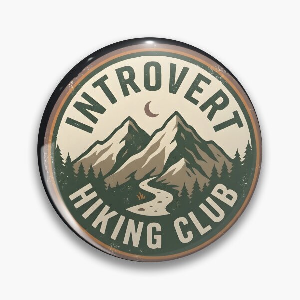 Item preview, Introvert Hiking Club Vintage Mountain Badge Funny Outdoor Camping Gift designed and sold by MCV-Designs.