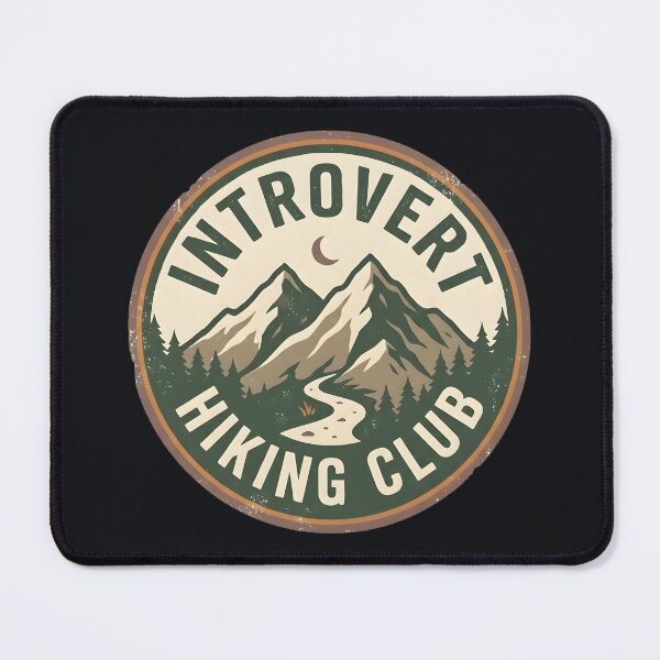 Item preview, Introvert Hiking Club Vintage Mountain Badge Funny Outdoor Camping Gift designed and sold by MCV-Designs.