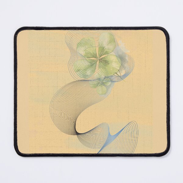Item preview, Abstract surreal decorative art print with clover and fluid lines. designed and sold by Diseño que alegran tu día.