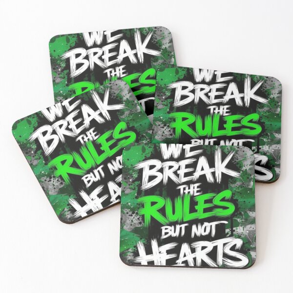 Item preview, We Break the Rules But Not Hearts – Rebel Attitude Quote designed and sold by RajDeals.