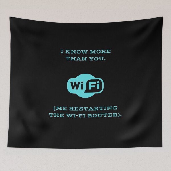 Item preview, I Know More Than You Wi Fi Funny Parks Rec Parody designed and sold by Mircea786.