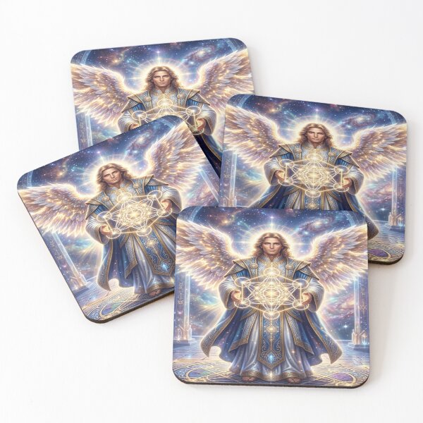 Item preview, Photorealistic Archangel Metatron Holding Glowing Sacred Cube designed and sold by Solomon-Ent-144.