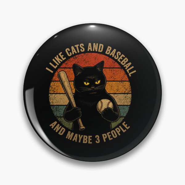 Item preview, I Like Cats And Baseball And Maybe 3 People Sarcastic Cat Baseball Fan Introvert designed and sold by SkeletonsDanger.
