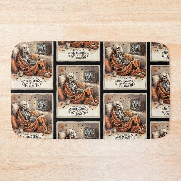 Item preview, Vintage Halloween Skeleton Watching Horror Movies | Autumn Vibes designed and sold by LUKOWEAR.