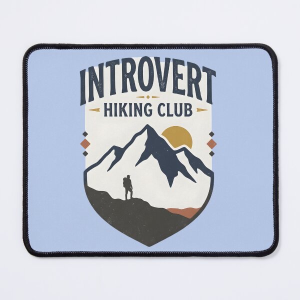 Item preview, Introvert Hiking Club Vintage Expedition Shield Retro Mountain Hiker Gift designed and sold by MCV-Designs.