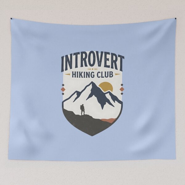 Item preview, Introvert Hiking Club Vintage Expedition Shield Retro Mountain Hiker Gift designed and sold by MCV-Designs.