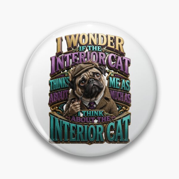Item preview, I Wonder If The Interior Cat Thinks About Me Pug designed and sold by Sovereign Supply Co..