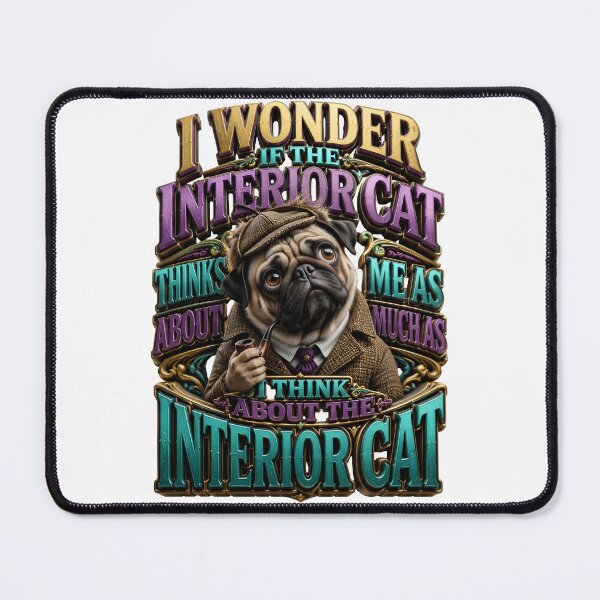 Item preview, I Wonder If The Interior Cat Thinks About Me Pug designed and sold by Sovereign Supply Co..