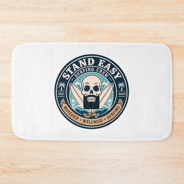 Item preview, Stand Easy Veteran Surf Club Logo Sunshine Coast - Male Version Square Black Beard designed and sold by jaida-roperx.