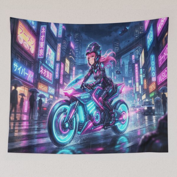 Item preview, Neo Tokyo Highway Midnight Rider designed and sold by JMAVILA ART.