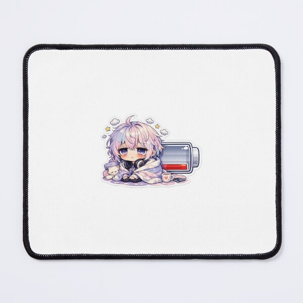 Item preview, Social Battery Anime Sticker Chibi Gen Z Meme for Introverts & Tired Students designed and sold by CutePrintCorner.