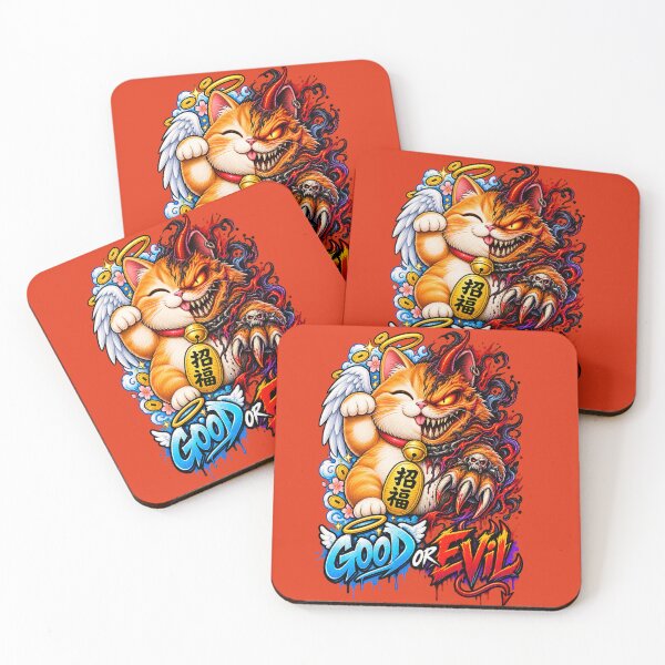 Item preview, Angel Devil Split Orange Cat designed and sold by PlengPoomofArts.