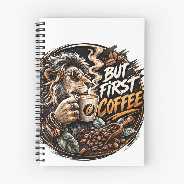 Item preview, But First Coffee – Cool Lion Coffee Lover Design designed and sold by 4U---Store.