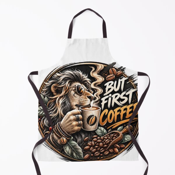 Item preview, But First Coffee – Cool Lion Coffee Lover Design designed and sold by 4U---Store.