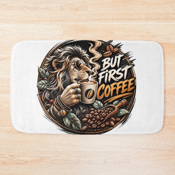 Item preview, But First Coffee – Cool Lion Coffee Lover Design designed and sold by 4U---Store.