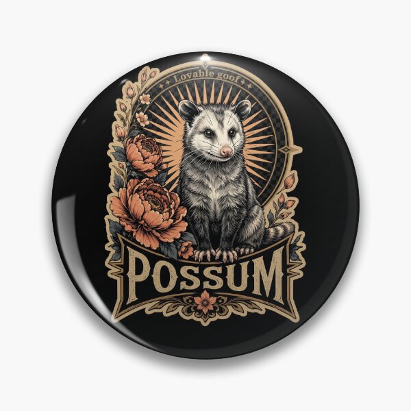 Item preview, Lovable Goof Possum Floral Vintage Animal Illustration designed and sold by LOVEARTDESIGN.
