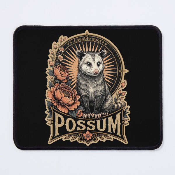 Item preview, Lovable Goof Possum Floral Vintage Animal Illustration designed and sold by LOVEARTDESIGN.