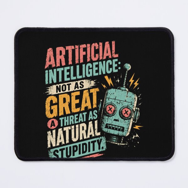 Item preview, Artificial Intelligence: Not As Great A Threat As Natural Stupidity Robot Humor Tech Programmer Sarcasm designed and sold by RetroMini2026.