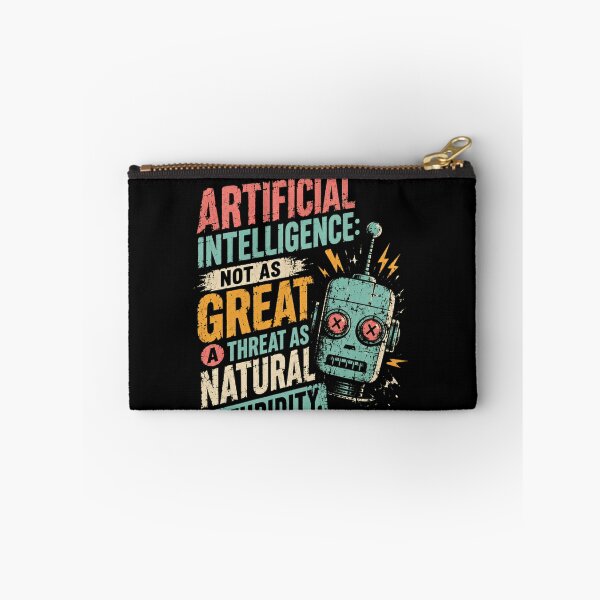 Item preview, Artificial Intelligence: Not As Great A Threat As Natural Stupidity Robot Humor Tech Programmer Sarcasm designed and sold by RetroMini2026.