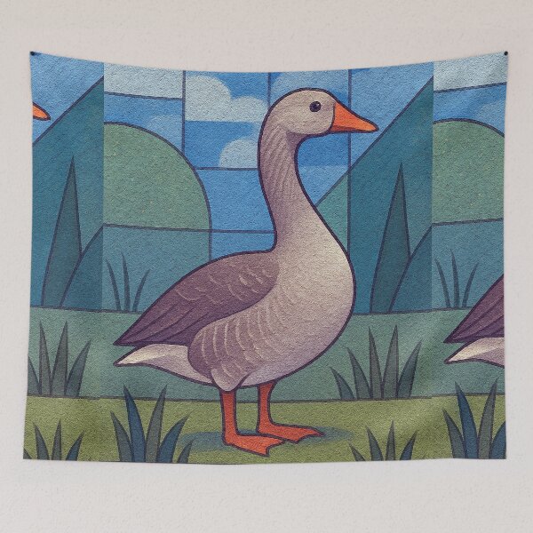 Item preview, Beautiful Goose – A cubist Bird painting. designed and sold by GalleryKauffeld.