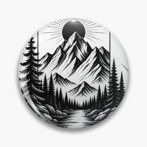 Item preview, Black and White Mountain Graphic designed and sold by Marygoe.