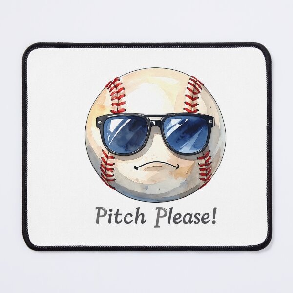 Item preview, Pitch Please Baseball Ball With Sunglasses designed and sold by ilyana-walz.