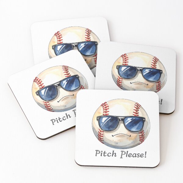 Item preview, Pitch Please Baseball Ball With Sunglasses designed and sold by ilyana-walz.