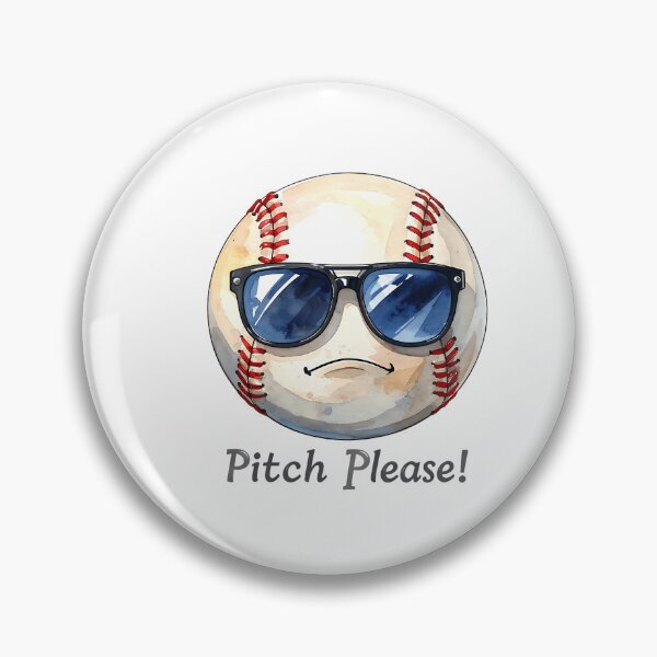 Item preview, Pitch Please Baseball Ball With Sunglasses designed and sold by ilyana-walz.