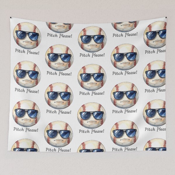 Item preview, Pitch Please Baseball Ball With Sunglasses designed and sold by ilyana-walz.